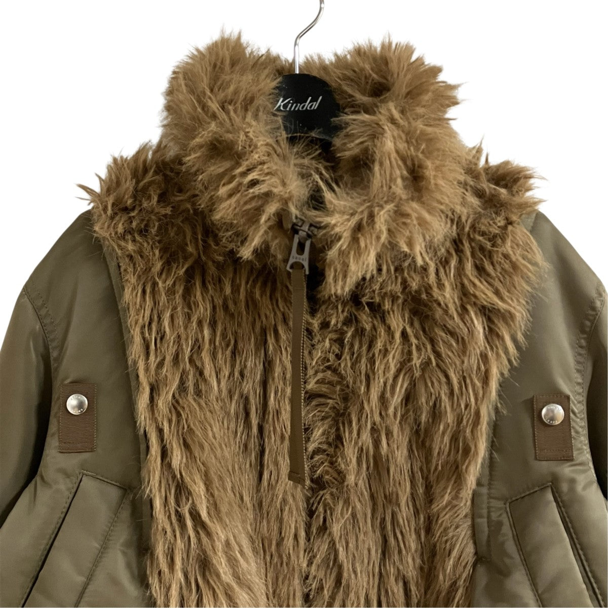sacai フォックスファーナイロンジャケット 古着・中古-2枚目のアイテム画像