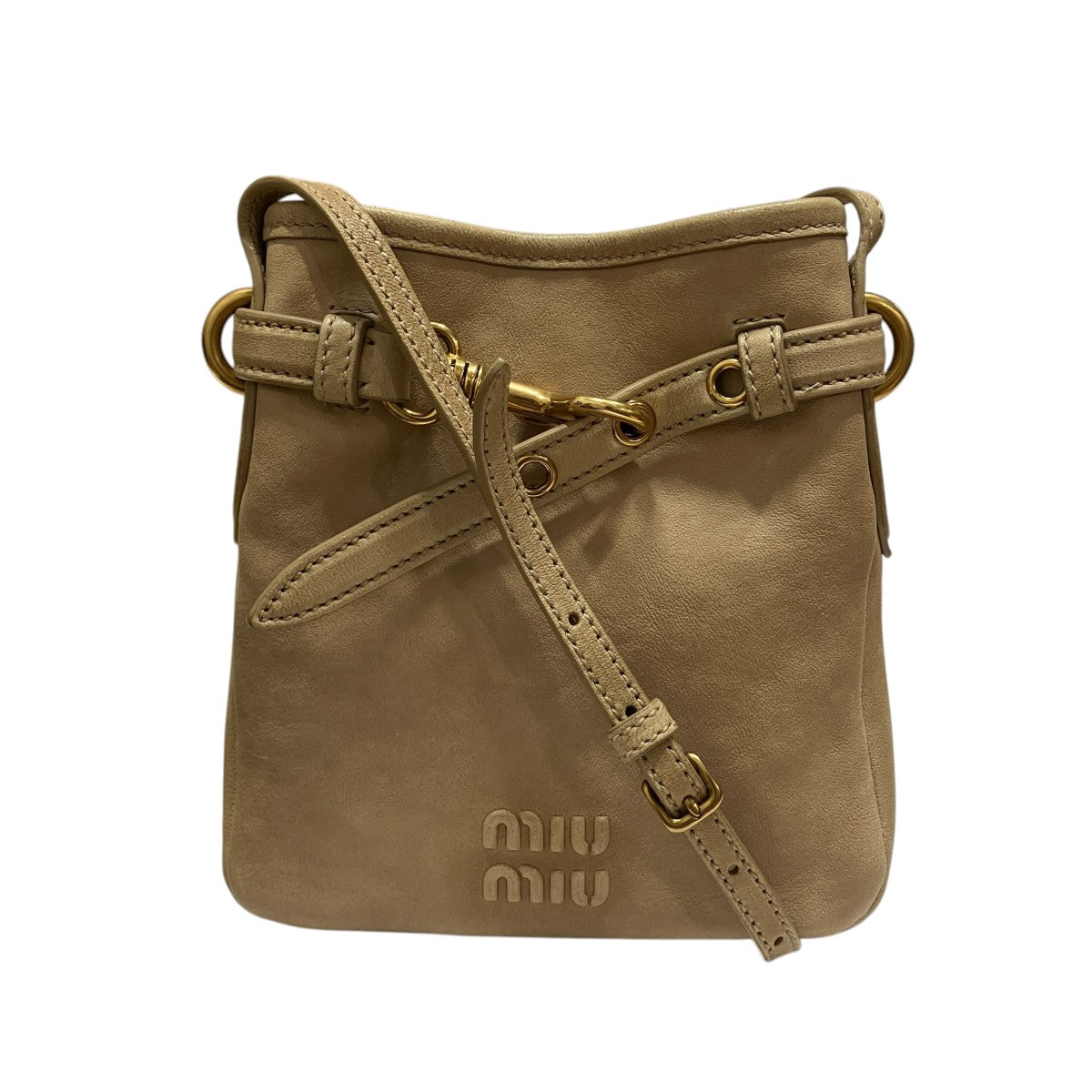 MIU MIU ナッパレザーレザーポーチ 古着・中古-2枚目のアイテム画像
