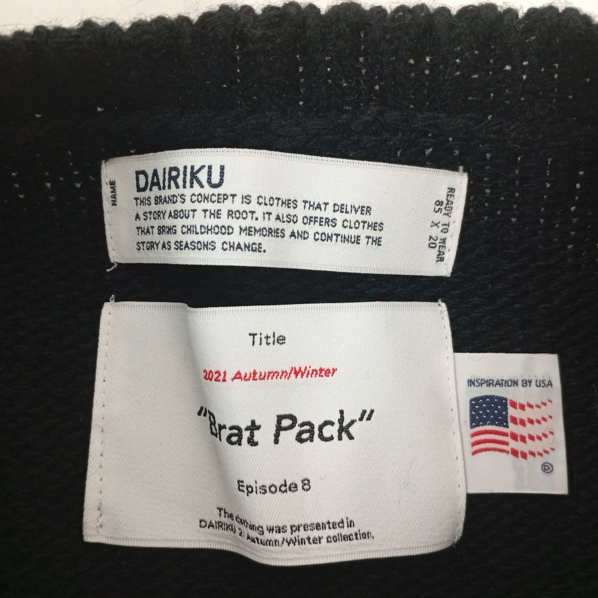 DAIRIKU Flower Cross Embroidery Border Knitフラワーエンブロイダリーニット21AW K-1 古着・中古-3枚目のアイテム画像