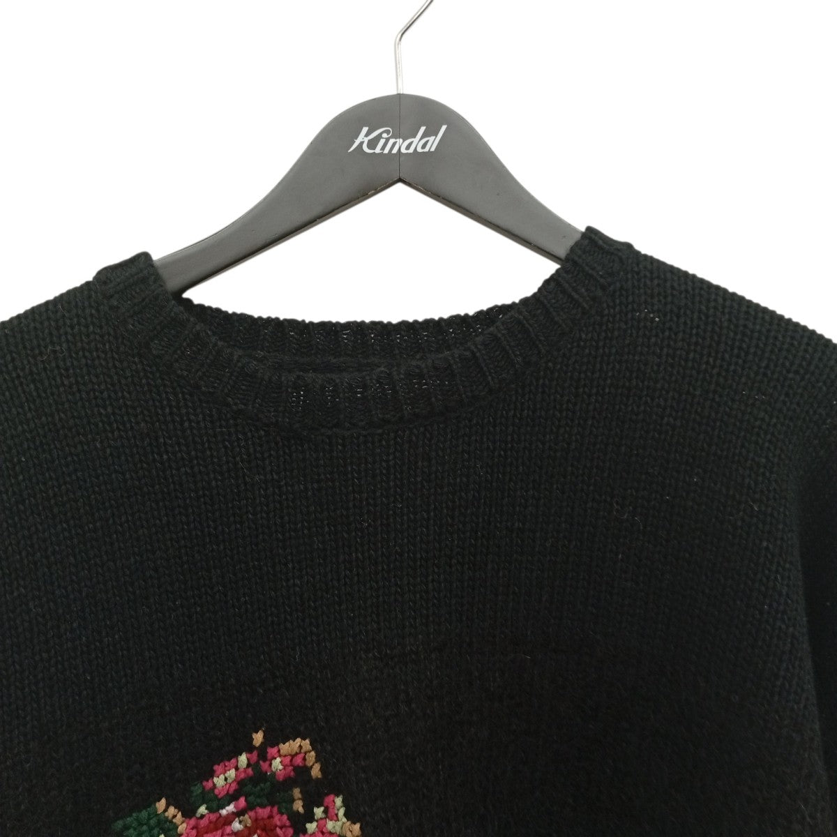 DAIRIKU Flower Cross Embroidery Border Knitフラワーエンブロイダリーニット21AW K-1 古着・中古-6枚目のアイテム画像