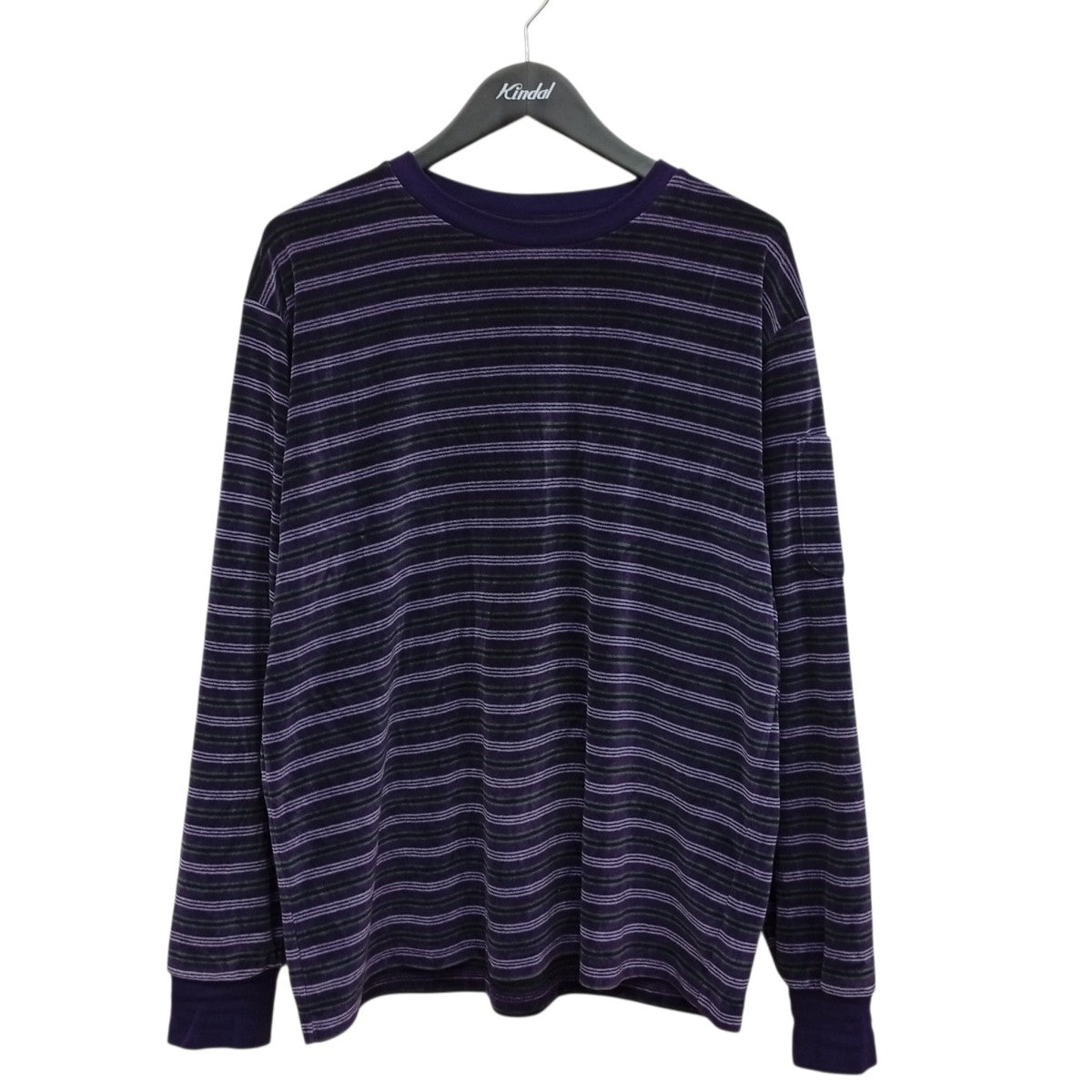 Needles Crew Neck Tee ベロアボーダーロングスリーブTシャツTY397 L/S 古着・中古-1枚目のアイテム画像
