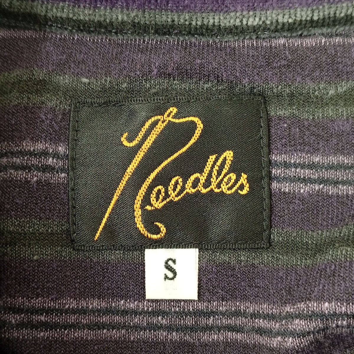 Needles Crew Neck Tee ベロアボーダーロングスリーブTシャツTY397 L/S 古着・中古-3枚目のアイテム画像