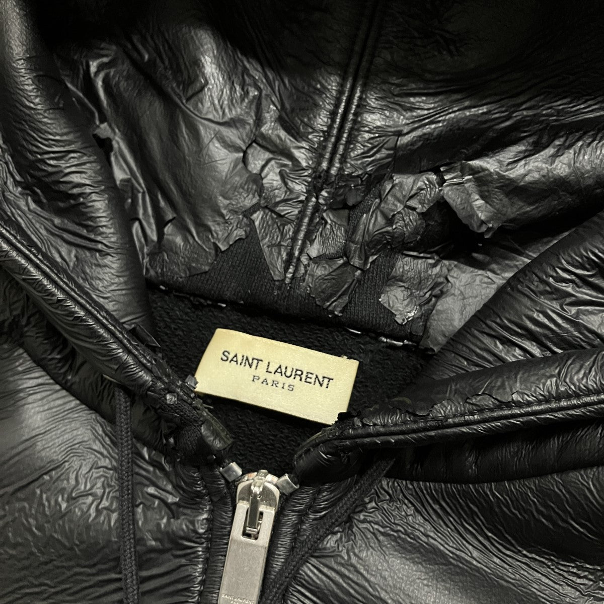 Saint Laurent Paris コーティングジップアップパーカー 古着・中古-6枚目のアイテム画像