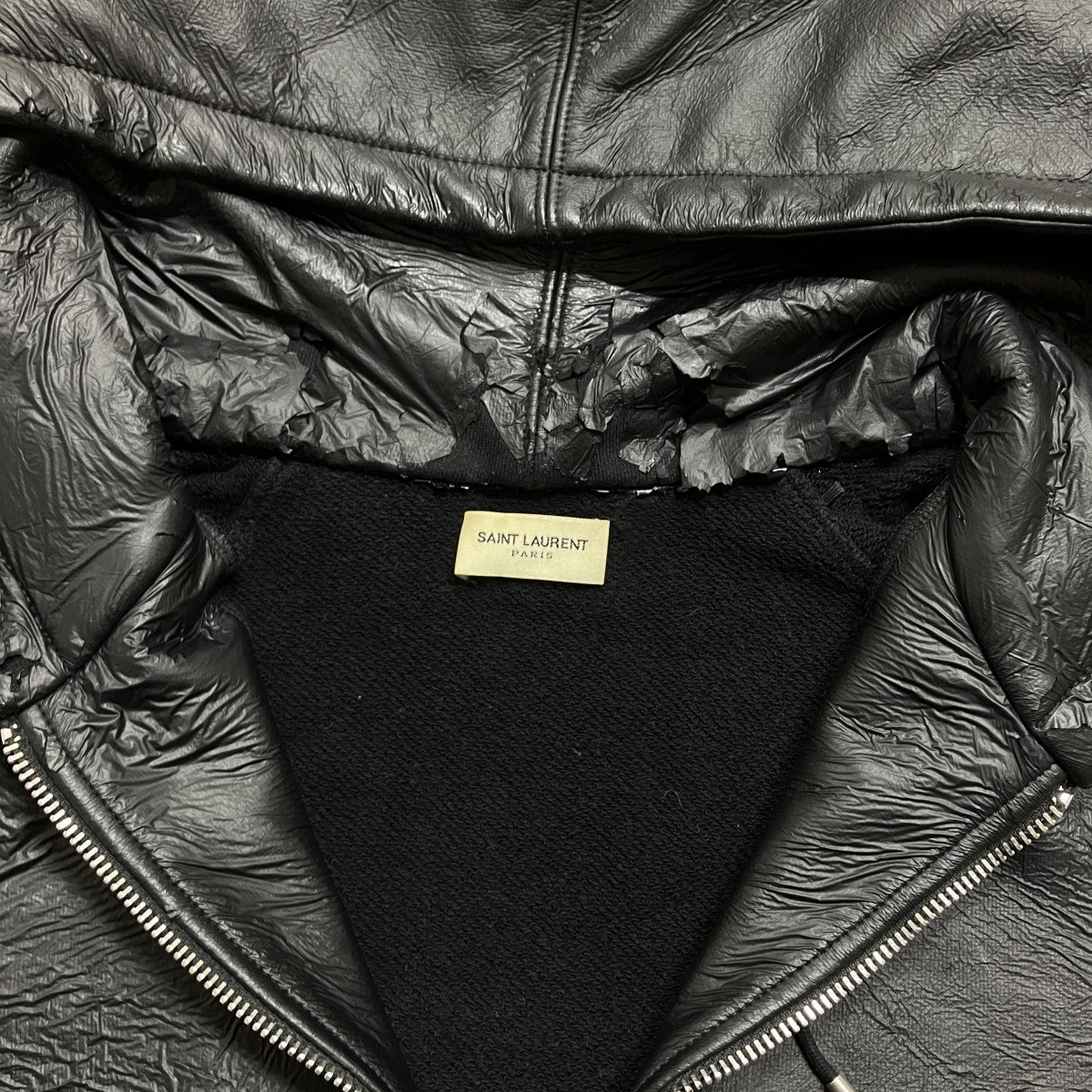 Saint Laurent Paris コーティングジップアップパーカー 古着・中古-7枚目のアイテム画像