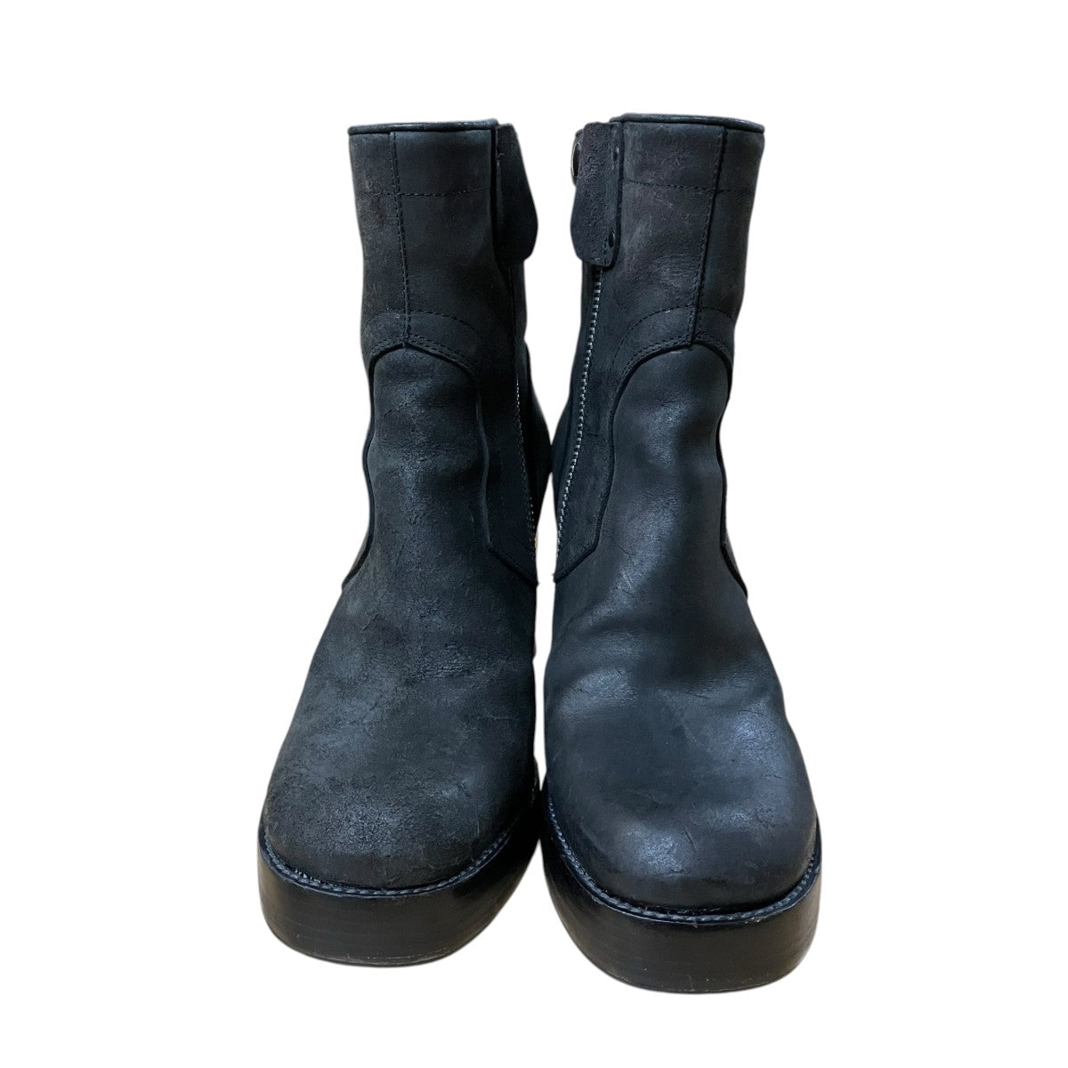 RICK OWENS デストロイレザー ヒールロンドンブーツ 古着・中古-2枚目のアイテム画像