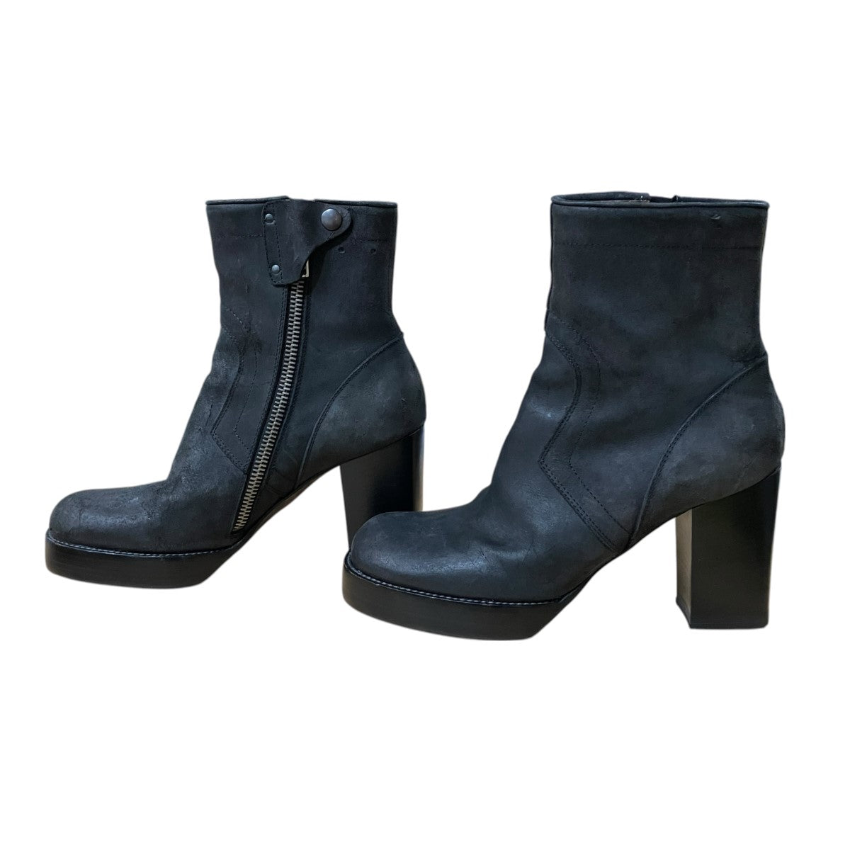 RICK OWENS デストロイレザー ヒールロンドンブーツ 古着・中古-3枚目のアイテム画像