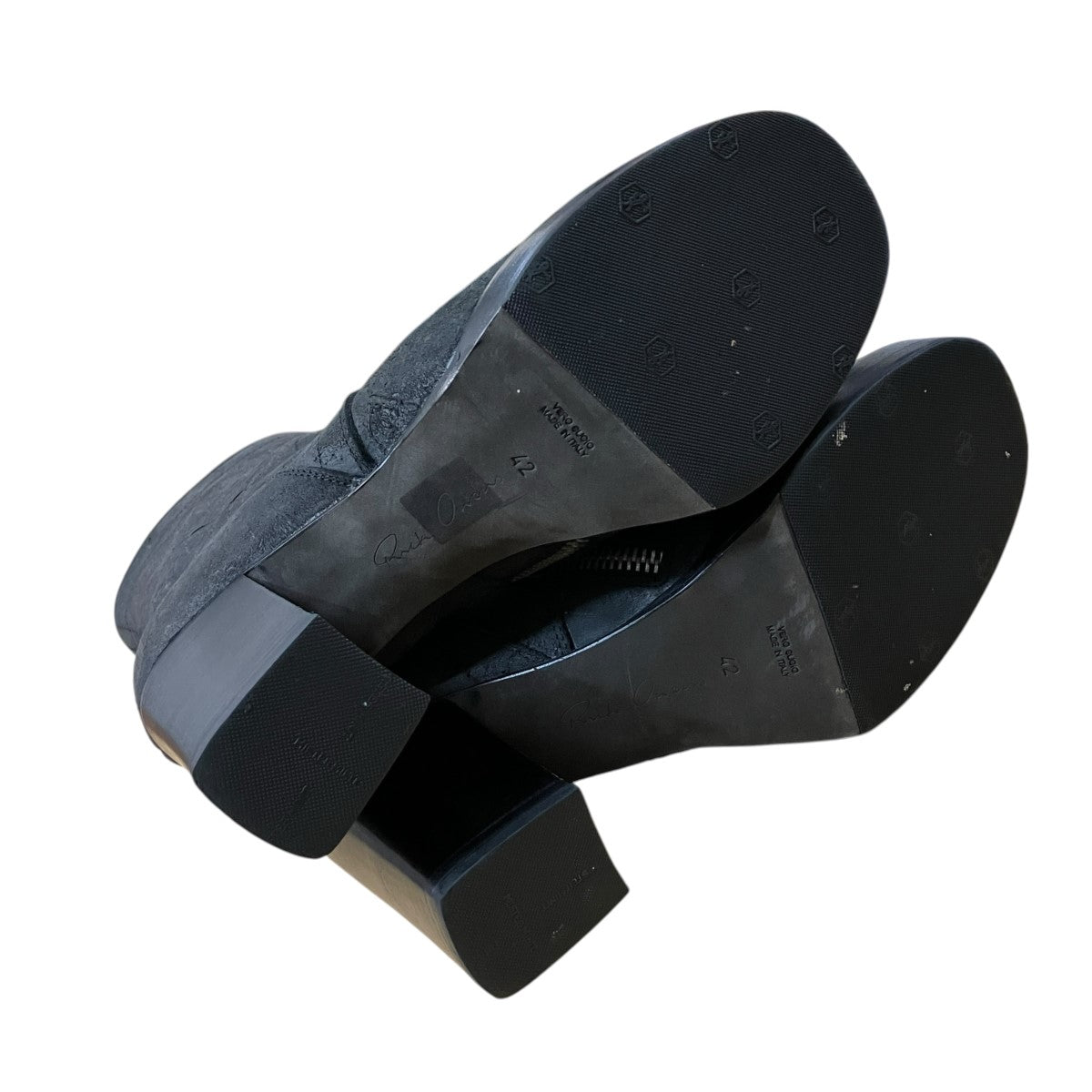 RICK OWENS デストロイレザー ヒールロンドンブーツ 古着・中古-7枚目のアイテム画像