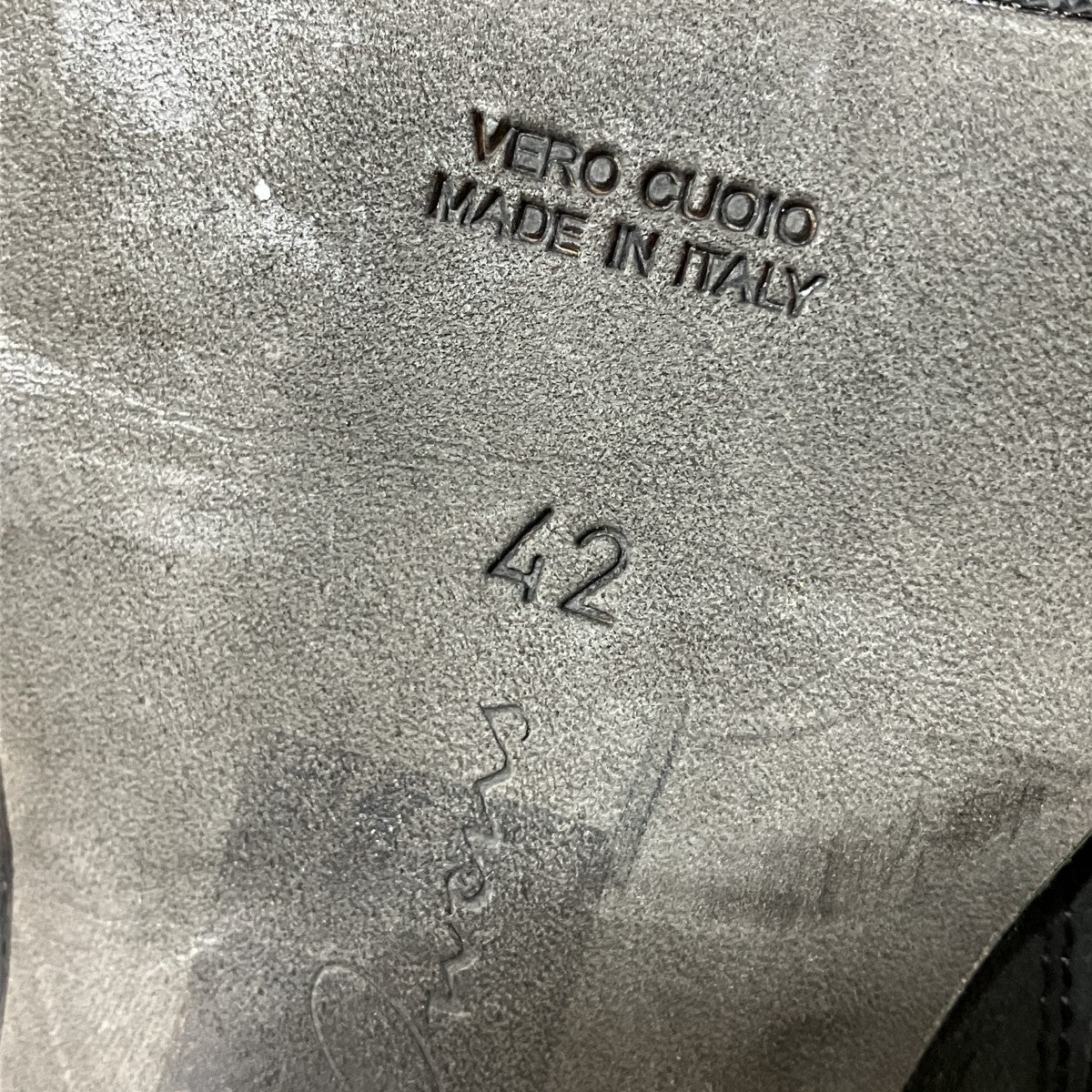 RICK OWENS デストロイレザー ヒールロンドンブーツ 古着・中古-8枚目のアイテム画像