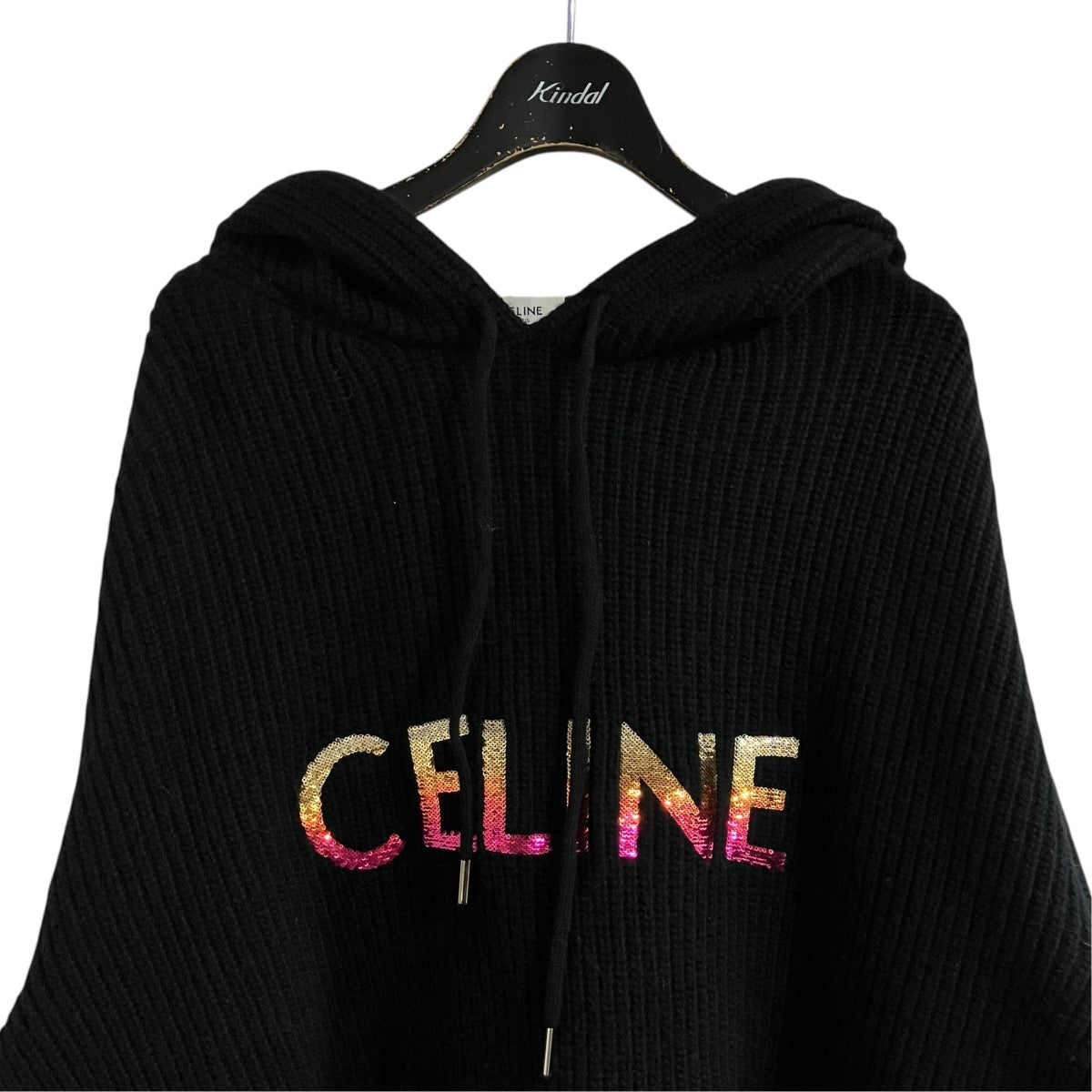 CELINE スパンコールロゴニットセーター 古着・中古-2枚目のアイテム画像