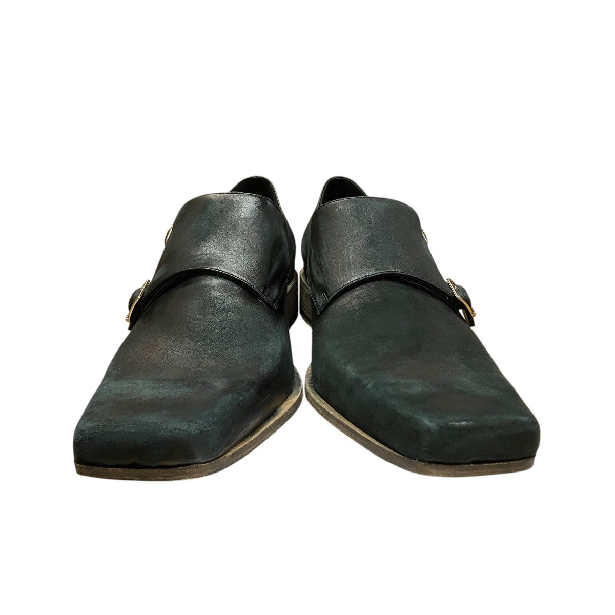 BALENCIAGA ダメージ加工ダブルモンクレザーシューズ 古着・中古-2枚目のアイテム画像
