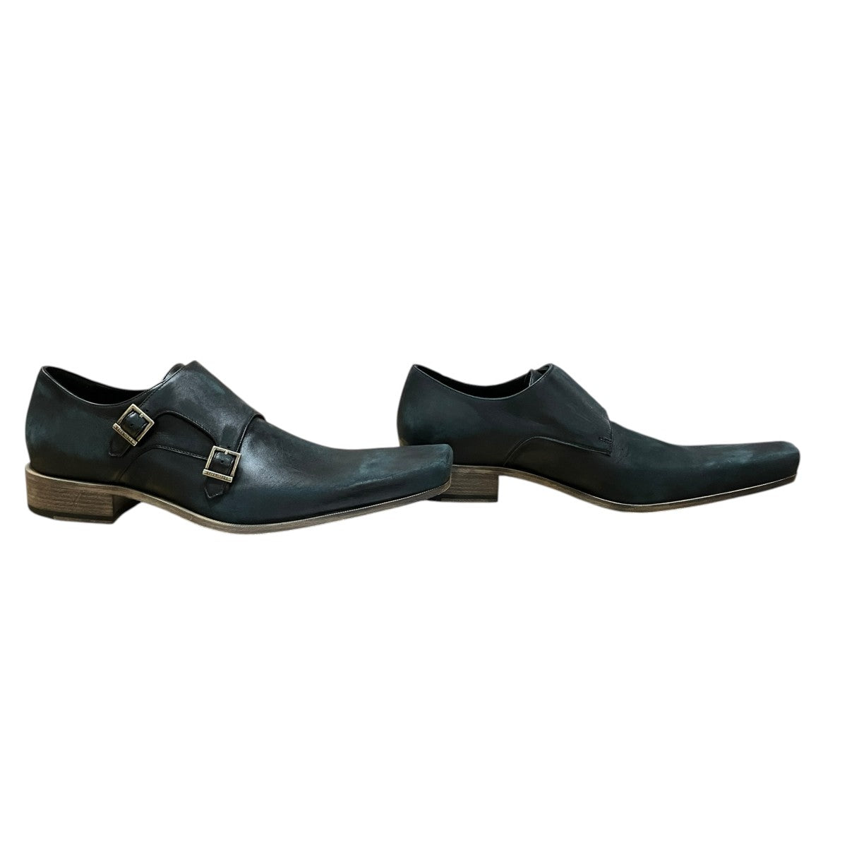 BALENCIAGA ダメージ加工ダブルモンクレザーシューズ 古着・中古-4枚目のアイテム画像