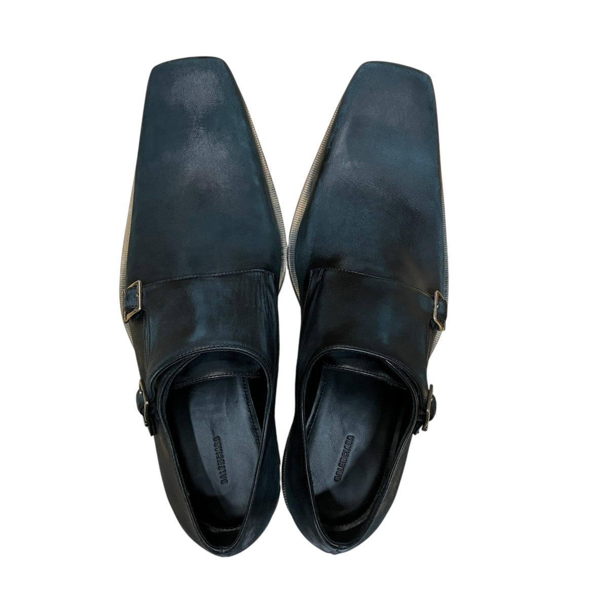 BALENCIAGA ダメージ加工ダブルモンクレザーシューズ 古着・中古-6枚目のアイテム画像