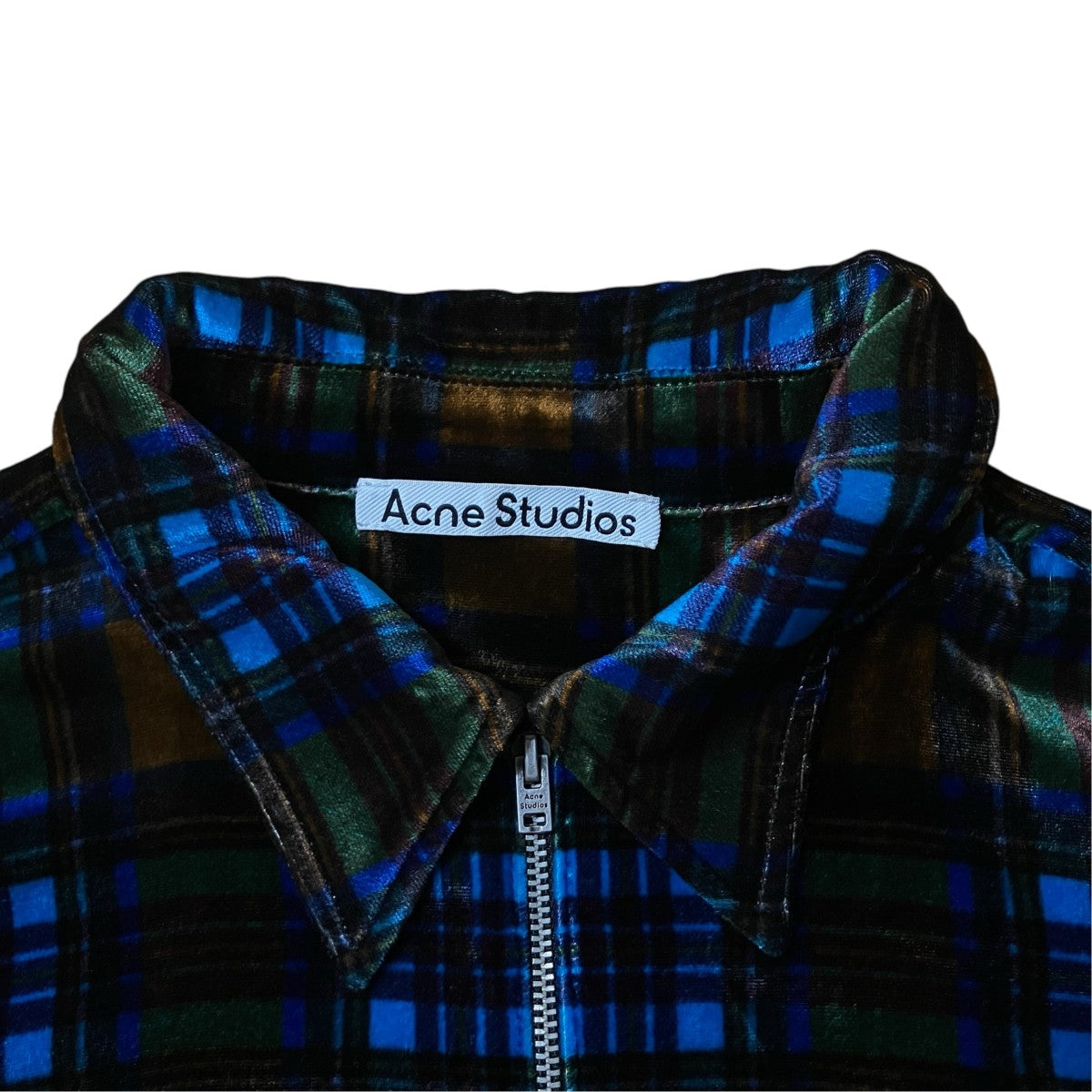 ACNE STUDIOS チェック柄ベロアジップシャツ 古着・中古-5枚目のアイテム画像