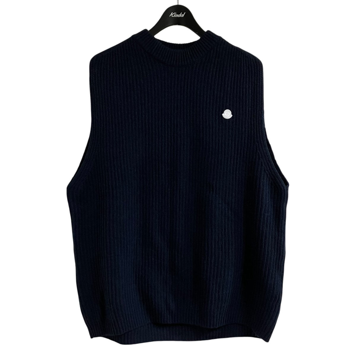 MONCLER GENIUS×HYKE ロゴパッチカシミヤ混ニットベスト 古着・中古-1枚目のアイテム画像