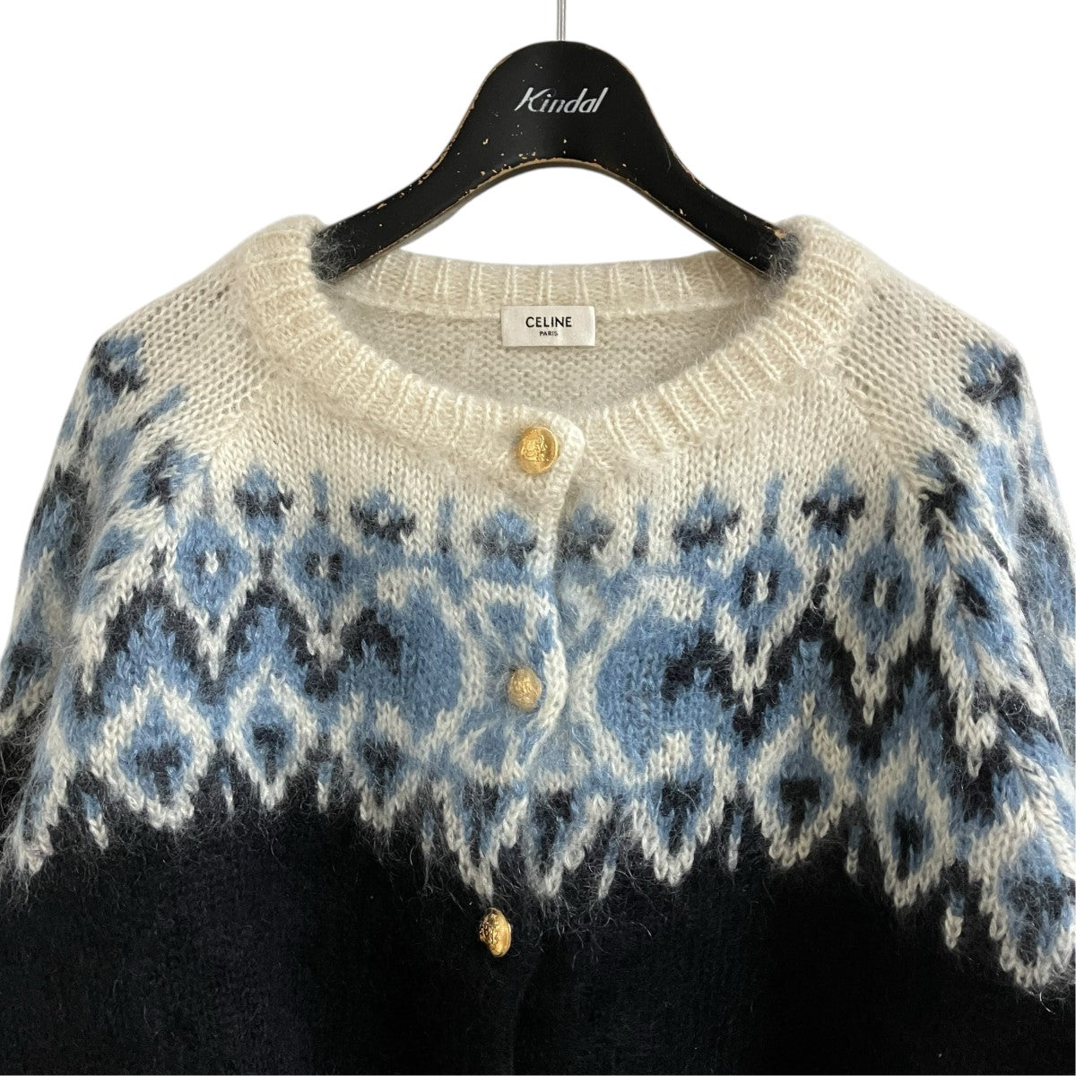 CELINE フェアアイルモヘアカーディガン 古着・中古-2枚目のアイテム画像