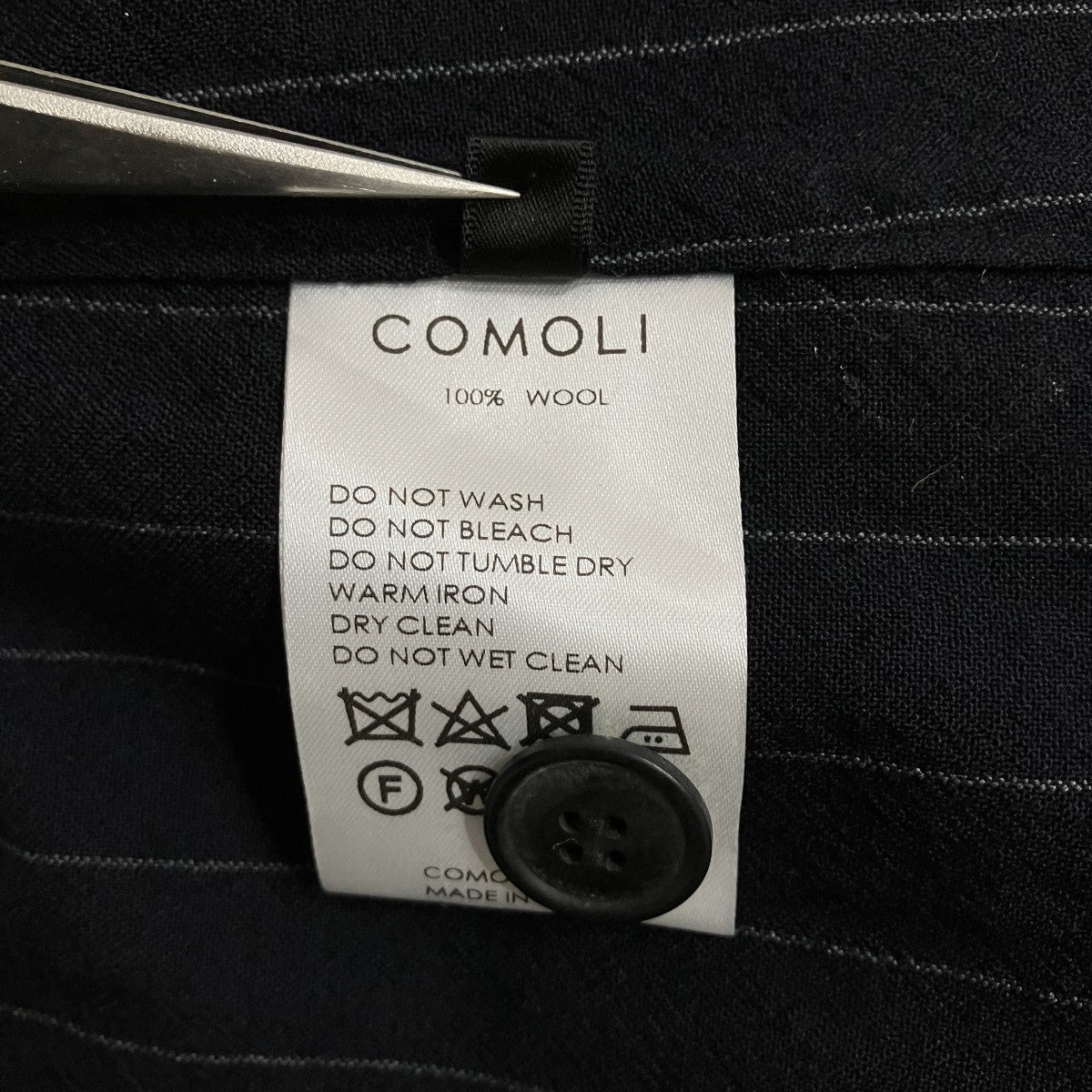 COMOLI ウールストライプジャケット 古着・中古-6枚目のアイテム画像