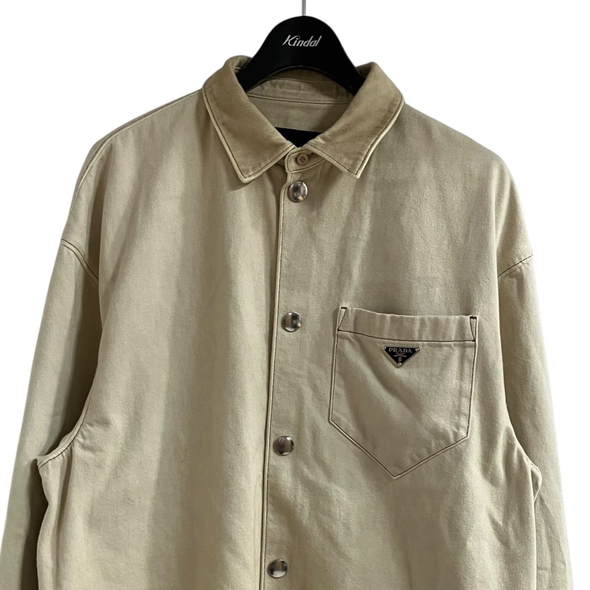 PRADA ヴィンテージ ブルデニム シャツジャケット／デニムジャケット 古着・中古-2枚目のアイテム画像