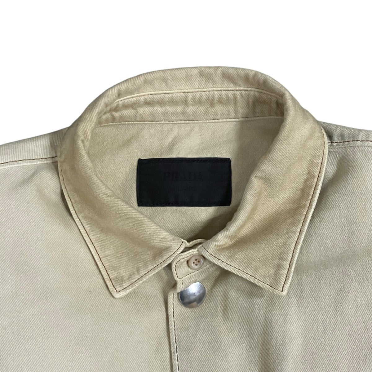 PRADA ヴィンテージ ブルデニム シャツジャケット／デニムジャケット 古着・中古-5枚目のアイテム画像