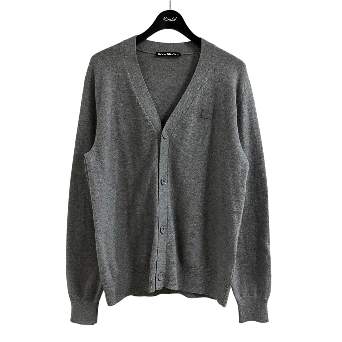 ACNE STUDIOS Vネックロゴパッチカーディガン 古着・中古-1枚目のアイテム画像
