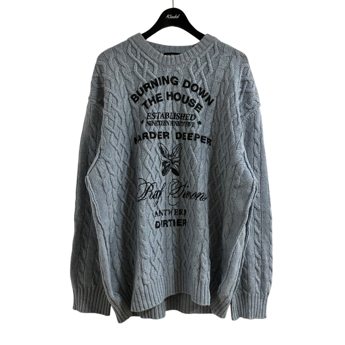 RAF SIMONS グラフィックケーブルニットセーター 古着・中古-1枚目のアイテム画像