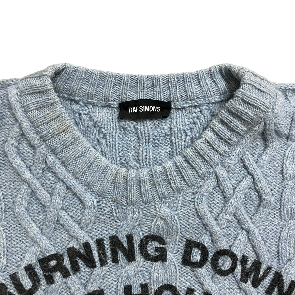 RAF SIMONS グラフィックケーブルニットセーター 古着・中古-5枚目のアイテム画像