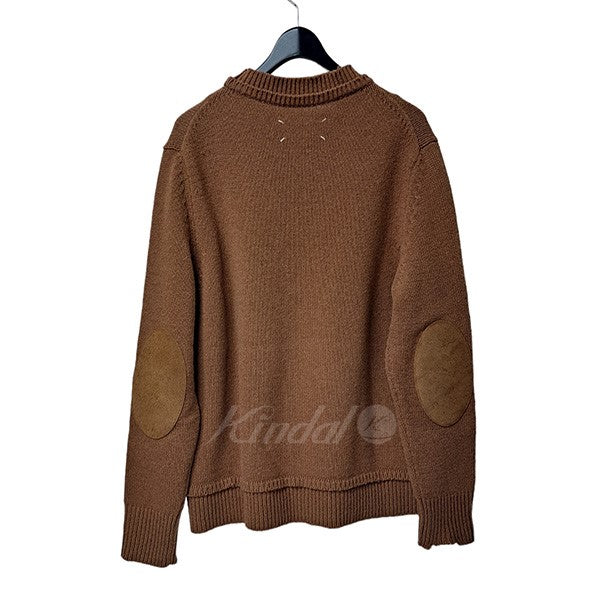 Maison Margiela 14(メゾンマルジェラ14) 21AW decortique pullover  スウェードエルボーパッチウールニットセーター