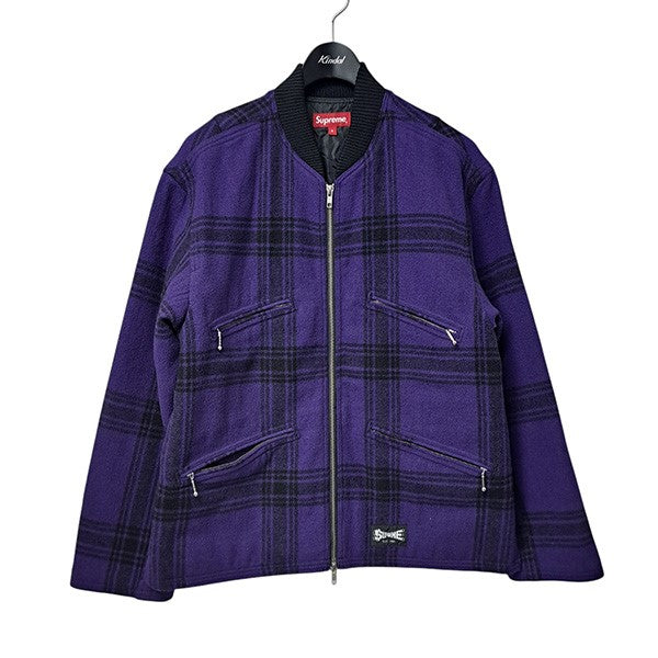 Supremeジャケット Supreme(シュプリーム) 19SSZIP CAR JACKETチェック柄ウールZIP