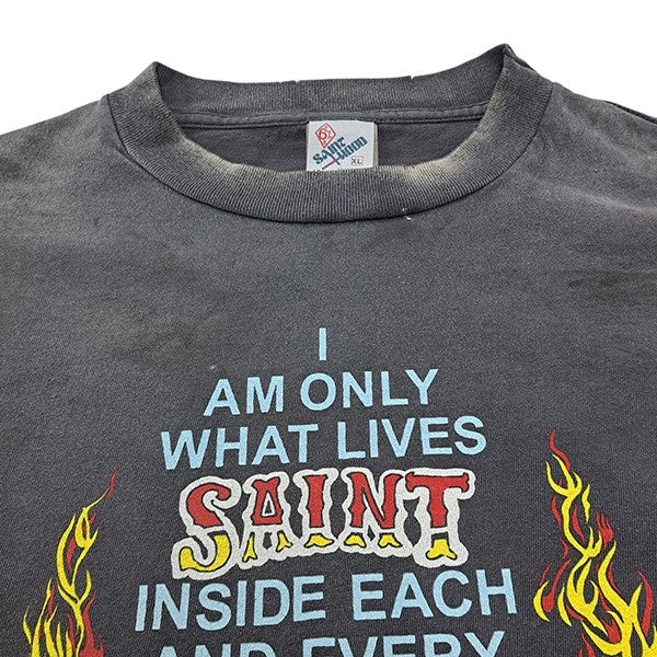 SAINT MICHAEL×NEIGHBORHOOD 25SSNH SS TEE STHD．HOODファイヤー英字ロゴプリントTシャツSM-HR8-0000-C69 古着・中古-3枚目のアイテム画像