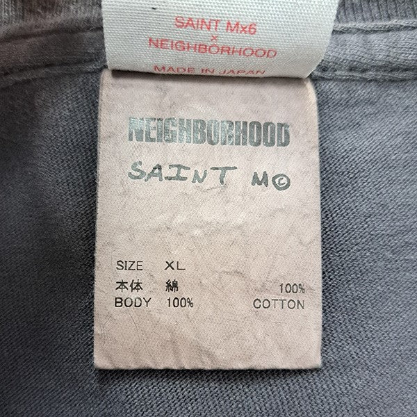 SAINT MICHAEL×NEIGHBORHOOD 25SSNH SS TEE STHD．HOODファイヤー英字ロゴプリントTシャツSM-HR8-0000-C69 古着・中古-6枚目のアイテム画像