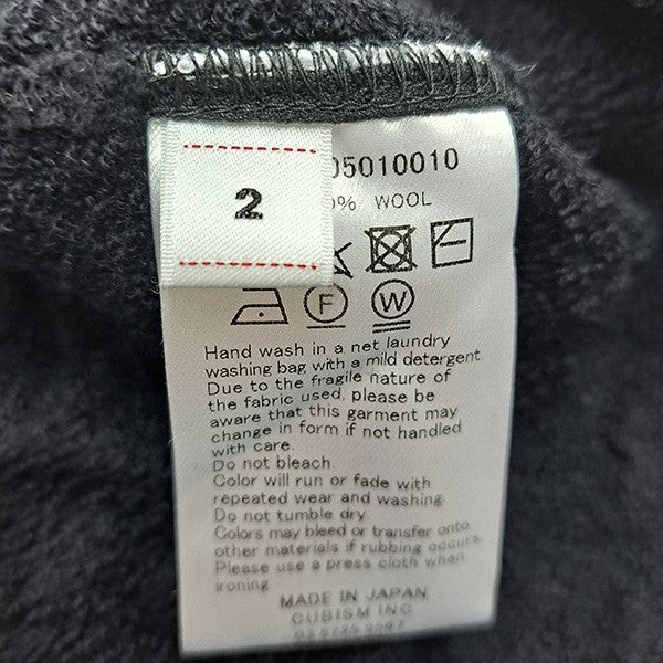 visvim 22ss スウェット　ネイビー　サイズ2 ケース付 VISVIM ビズビム 21SS 0121105010013 JUMBO SWEAT L/S UNEVEN