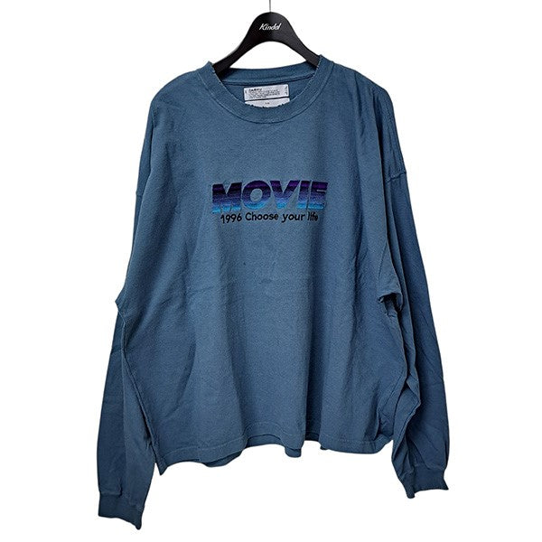 23AWMOVIE Teeダメージ加工カットソー　刺繍長袖Tシャツ23AW C-10