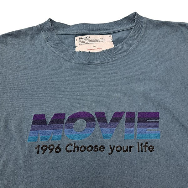 23AWMOVIE Teeダメージ加工カットソー　刺繍長袖Tシャツ23AW C-10