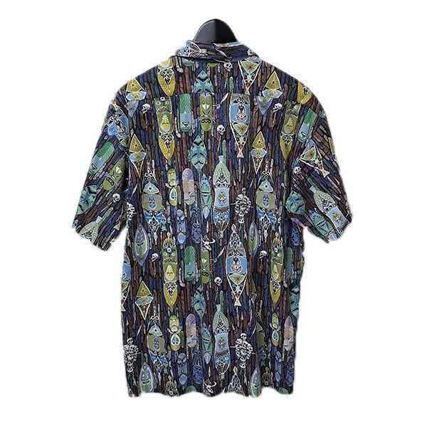 MASSES 半袖総柄シャツ プリントオープンカラーシャツ 古着・中古-2枚目のアイテム画像