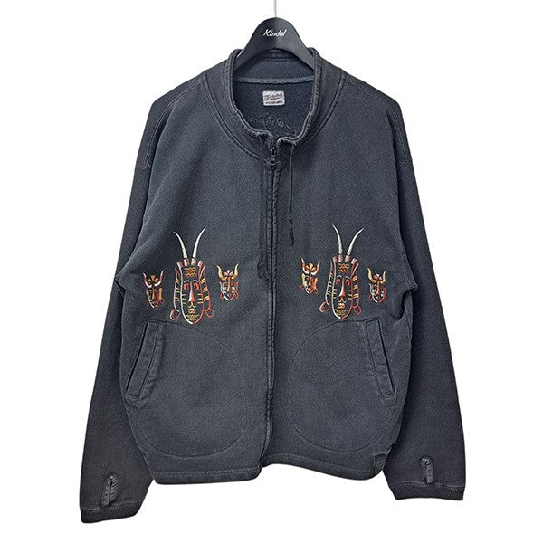 TENDERLOIN(テンダーロイン) MOCK NECK SWEAT ZIP UP刺繍スウェット