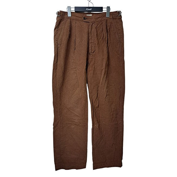 PHIGVEL(フィグベル) サイドバックルタックパンツ ブラウン サイズ 3