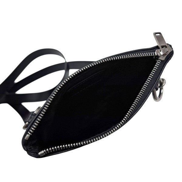 JIL SANDER 黒 レザー バッグ　ポシェット　ポーチ　バングル付き JIL SANDER 黒 レザー バッグポシェットポーチバングル付き
