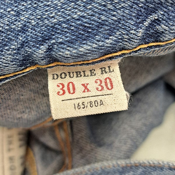 スリムナローデニムパンツ　ボタンフライセルビッジデニムパンツ