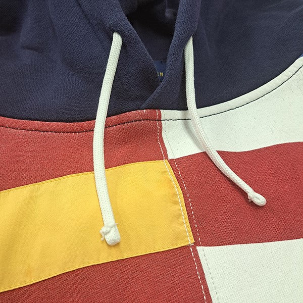 POLO RALPH LAUREN アシンメトリーパッチワークスウェットプルオーバーパーカー 古着・中古-4枚目のアイテム画像