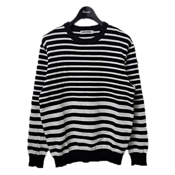 COOTIE クーティー ニット ボーダー コットンニット セーター Progressive Border Knit Sweater 17SS ブラック ホワイト 黒白 L トップス 長袖 クルーネック【メンズ】【中古】【美品】 COOTIE(クーティー) ボーダーコットンニットセーター ブラック