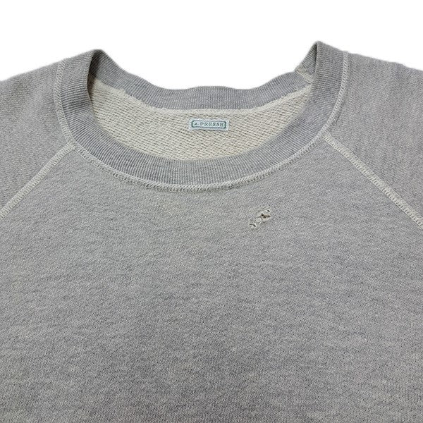 A．PRESSE Vintage Washed Sweat Shirtダメージ加工ラグランスウェットトレーナー22SAP-05-03M 古着・中古-3枚目のアイテム画像