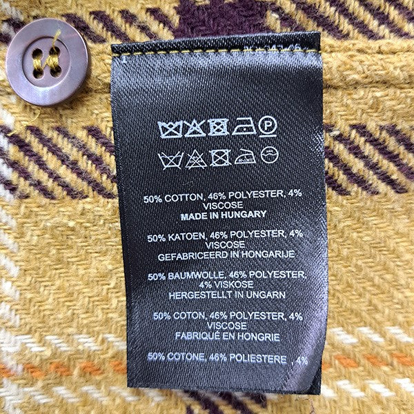 DRIES VAN NOTEN CALENDO 9292 M．W．SHIRT YELフラップポケットチェックネルシャツ 古着・中古-6枚目のアイテム画像