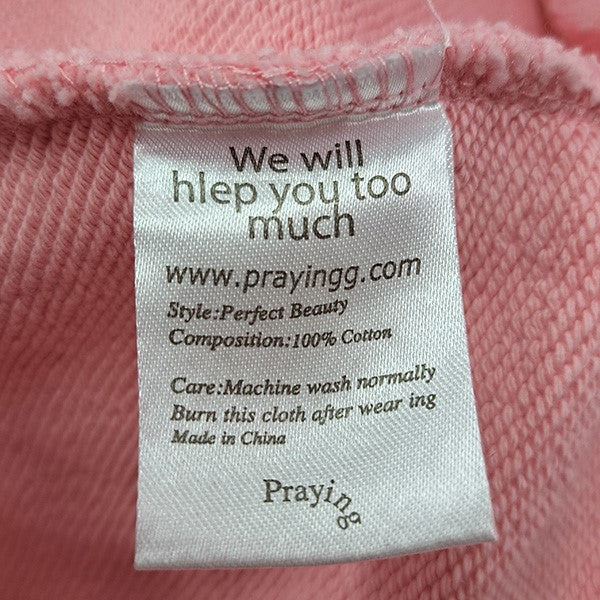 Praying プリントプルオーバースウェットパーカー 古着・中古-6枚目のアイテム画像