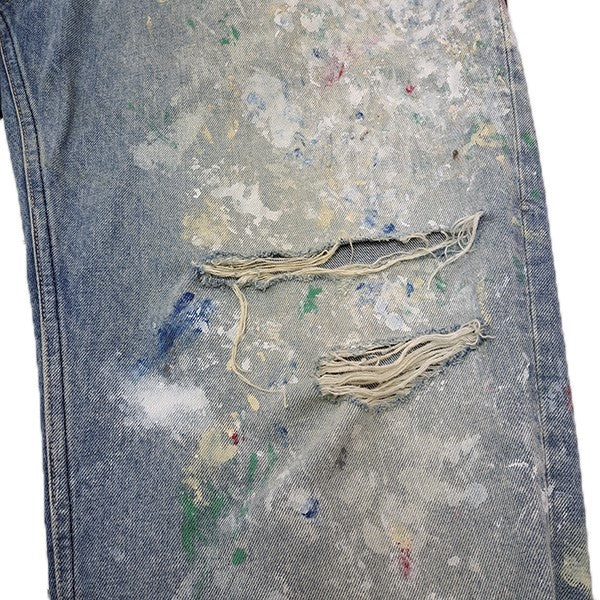 HERILL 15oz Denim Tuck Splash 4PKペイントクラッシュ加工タックデニムパンツ21-030-HL-8120-3 古着・中古-4枚目のアイテム画像