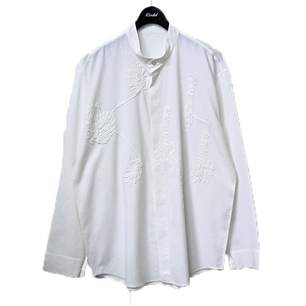 HOMME PLISSE ISSEY MIYAKE 26SSEMBROIDERY PRESS SHIRTエンブロイダリープレスシャツ バンドカラーシャツHP61FJ311 古着・中古-1枚目のアイテム画像