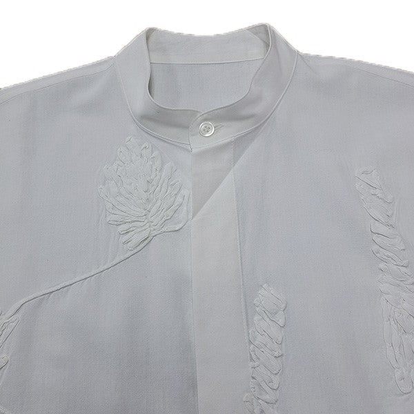 HOMME PLISSE ISSEY MIYAKE 26SSEMBROIDERY PRESS SHIRTエンブロイダリープレスシャツ バンドカラーシャツHP61FJ311 古着・中古-3枚目のアイテム画像