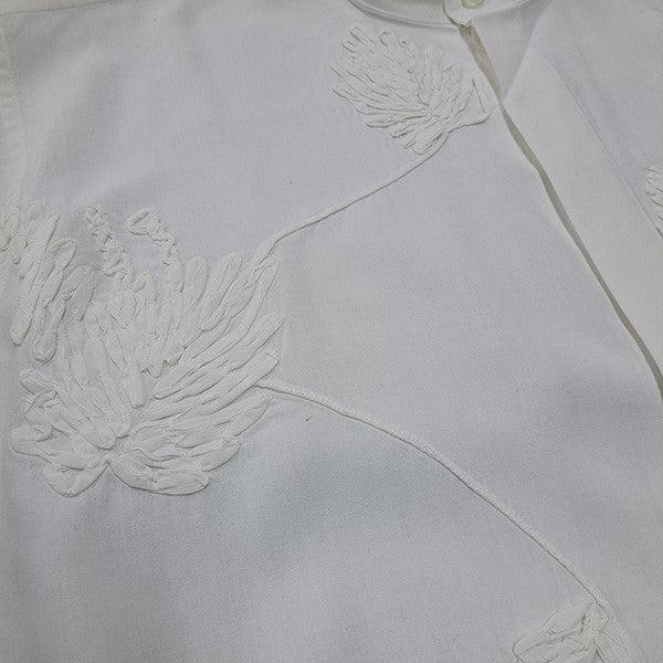 HOMME PLISSE ISSEY MIYAKE 26SSEMBROIDERY PRESS SHIRTエンブロイダリープレスシャツ バンドカラーシャツHP61FJ311 古着・中古-4枚目のアイテム画像