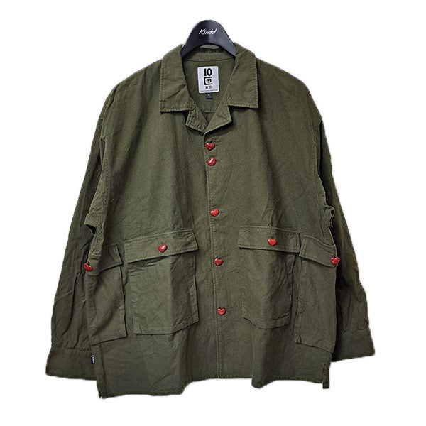 TENBOX ハートボタン　Drug dealer shirt Flannel TENBOX(テンボックス) DRUG DEALER SHIRTハートボタンドラッグ