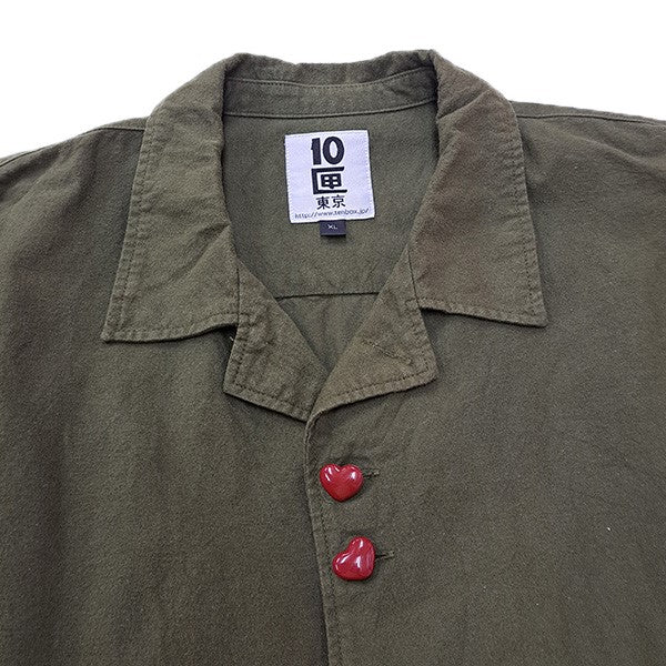 TENBOX(テンボックス) DRUG DEALER SHIRTハートボタンドラッグ