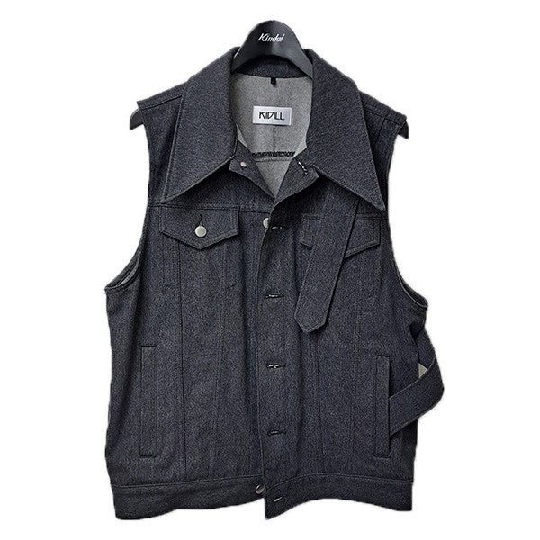 KIDILL(キディル) 26SSSLEEVELESS PLEATS SKIRT DENIM JACKETプリーツ