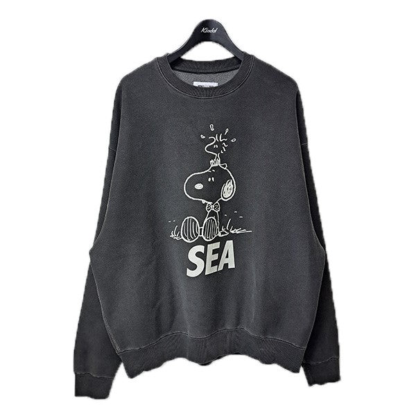 WIND AND SEA×PEANUTS Snoopy Pigment Crewneck SweatshirtスヌーピースウェットトレーナーWDS-C-SMT-26-Q1-CS-05 古着・中古-1枚目のアイテム画像